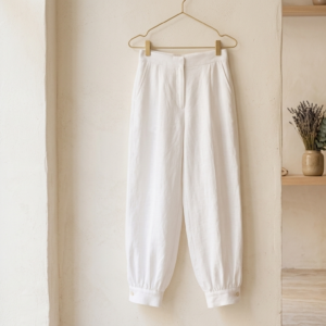 Pantalons de lli Solstice blancs